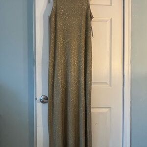 Vince Camuto Gold Sparkle Maxi Dress